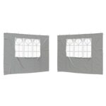 vidaXL Bočná stena párty stanu 2 pcs 300 x 195 cm Svetlosivá PE a oceľ – Obrázok 2
