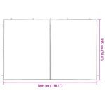 vidaXL Bočná stena párty stanu 2 pcs Červená 300 x 195 cm PE a oceľ – Obrázok 6