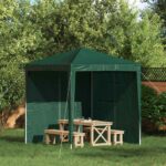 vidaXL Bočná stena párty stanu 2 pcs Zelená 200 x 195 cm PE a oceľ
