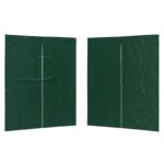 vidaXL Bočná stena párty stanu 2 pcs Zelená 200 x 195 cm PE a oceľ – Obrázok 2