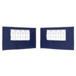vidaXL Bočná stena párty stanu 2 pcs 400 x 195 cm Modrá PE a oceľ – Obrázok 2