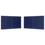 vidaXL Bočná stena párty stanu 2 pcs Modrá 400 x 195 cm PE a oceľ – Obrázok 2