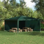 vidaXL Bočná stena párty stanu 2 pcs Zelená 400 x 195 cm PE a oceľ