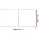 vidaXL Bočná stena párty stanu 2 pcs Zelená 400 x 195 cm PE a oceľ – Obrázok 6