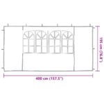 vidaXL Bočná stena párty stanu 2 pcs 400 x 195 cm Svetlosivá PE a oceľ – Obrázok 6