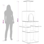vidaXL Mačací strom so škrabacími stĺpmi Tmavosivá 180 cm – Obrázok 9