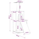 vidaXL Mačací strom so škrabacími stĺpmi Krémová 146 cm – Obrázok 8