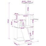 vidaXL Mačací strom so škrabacími stĺpmi Krémová 173 cm – Obrázok 8