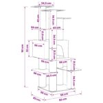 vidaXL Mačací strom so škrabacími stĺpmi Krémová 161 cm – Obrázok 8