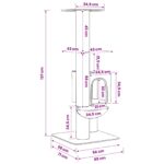 vidaXL Mačací strom so škrabacími stĺpmi Tmavosivá 137 cm – Obrázok 8