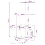 vidaXL Mačací strom so škrabacími stĺpmi Krémová 133 cm – Obrázok 8