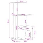 vidaXL Mačací strom so škrabacími stĺpmi Svetlosivá 133 cm – Obrázok 8