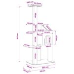 vidaXL Mačací strom so škrabacími stĺpmi Krémová 183 cm – Obrázok 8