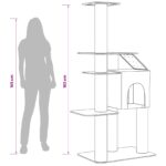 vidaXL Mačací strom so škrabacími stĺpmi Krémová 183 cm – Obrázok 9