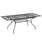vidaXL Rozkladací Mesh Jedálenský Stôl Antracitová 212 x 90 x 76 cm – Obrázok 2
