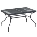 vidaXL Rozkladací Mesh Jedálenský Stôl Antracitová 212 x 90 x 76 cm – Obrázok 4