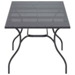 vidaXL Rozkladací Mesh Jedálenský Stôl Antracitová 212 x 90 x 76 cm – Obrázok 6