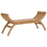 vidaXL Záhradná lavička 2 -Seater 126 cm Husté teakové drevo Prírodná – Obrázok 2