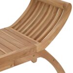 vidaXL Záhradná lavička 2 -Seater 126 cm Husté teakové drevo Prírodná – Obrázok 6