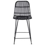 vidaXL Barová stolička 2 pcs Čierna 44 x 54 x 96 cm Ratan a oceľ – Obrázok 5
