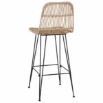 vidaXL Barová stolička 2 pcs Prírodná 44 x 55 x 109 cm Ratan a oceľ – Obrázok 7