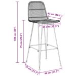 vidaXL Barová stolička 2 pcs Čierna 44 x 55 x 109 cm Ratan a oceľ – Obrázok 10