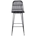 vidaXL Barová stolička 2 pcs Čierna 44 x 55 x 109 cm Ratan a oceľ – Obrázok 5