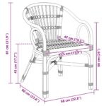 vidaXL Stohovateľná stolička Prírodná 58 x 60 x 81 cm Ratan – Obrázok 9