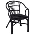 vidaXL Stohovateľná stolička Čierna 58 x 60 x 81 cm Ratan – Obrázok 2