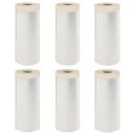 vidaXL Prachový obal s lepiacou páskou 6 pcs Priehľadná 110 x 3300 cm – Obrázok 2