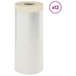 vidaXL Prachový obal s lepiacou páskou 12 pcs Priehľadná 110 x 3300 cm – Obrázok 2