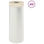 vidaXL Prachový obal s lepiacou páskou 12 pcs Priehľadná 270 x 1600 cm – Obrázok 2