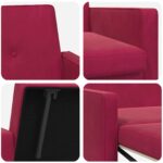 vidaXL Rozkladacia posteľ Víno červené Látka – Obrázok 10