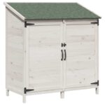 vidaXL Záhradný prístrešok so strechou Biela 106,5 x 56 x 113,5 cm – Obrázok 2