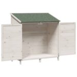 vidaXL Záhradný prístrešok so strechou Biela 106,5 x 56 x 113,5 cm – Obrázok 4