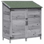 vidaXL Záhradný prístrešok so strechou Sivá 106,5 x 56 x 113,5 cm – Obrázok 2