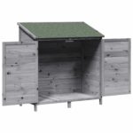 vidaXL Záhradný prístrešok so strechou Sivá 106,5 x 56 x 113,5 cm – Obrázok 4