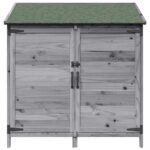 vidaXL Záhradný prístrešok so strechou Sivá 106,5 x 56 x 113,5 cm – Obrázok 5