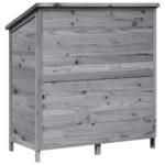 vidaXL Záhradný prístrešok so strechou Sivá 106,5 x 56 x 113,5 cm – Obrázok 7