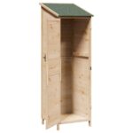 vidaXL Záhradný prístrešok so strechou Prírodná 59,5 x 56 x 176,5 cm – Obrázok 3