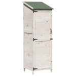 vidaXL Záhradný prístrešok so strechou Biela 59,5 x 56 x 176,5 cm – Obrázok 2