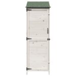 vidaXL Záhradný prístrešok so strechou Biela 59,5 x 56 x 176,5 cm – Obrázok 5