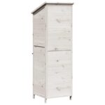vidaXL Záhradný prístrešok so strechou Biela 59,5 x 56 x 176,5 cm – Obrázok 7