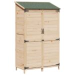 vidaXL Záhradný prístrešok so strechou Prírodná 106,5 x 56 x 176 cm – Obrázok 2