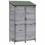 vidaXL Záhradný prístrešok so strechou Sivá 106,5 x 56 x 176 cm – Obrázok 2