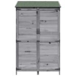 vidaXL Záhradný prístrešok so strechou Sivá 106,5 x 56 x 176 cm – Obrázok 5