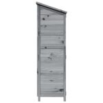 vidaXL Záhradný prístrešok so strechou Sivá 106,5 x 56 x 176 cm – Obrázok 6