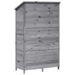 vidaXL Záhradný prístrešok so strechou Sivá 106,5 x 56 x 176 cm – Obrázok 7