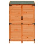 vidaXL Záhradný prístrešok so strechou Hnedá 106,5 x 56 x 176 cm – Obrázok 5