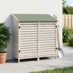 vidaXL Záhradný prístrešok so strechou Biela 106 x 56 x 113,5 cm – Obrázok 3